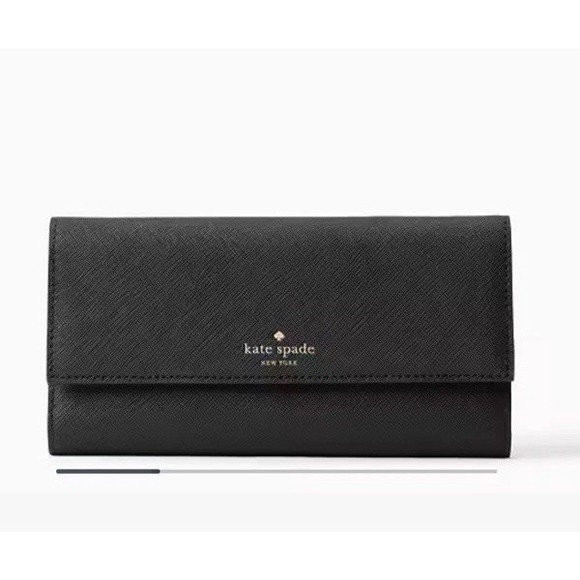 Kate Spade Leather‎ Wallet Black With Phone Holder NWOT